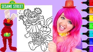 Coloring Easter Elmo amp Abby Sesame Street Coloring Page Prismacolor Markers  KiMMi THE CLOWN [upl. by Maro]