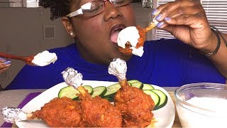 BUFFALO CHICKEN LOLLIPOPS 먹방 MUKBANG  RECIPE 치킨 롤리팝 먹방 레시피와 함께 [upl. by Gut]