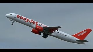 Easyjet 757 Steep Takeoff London Stansted Airport Airside  STN AtlasJet A330 Germanwings Ryanair [upl. by Mide452]