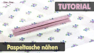 Paspeltasche nähen Tutorial Nähanleitung nähen sewing [upl. by Atilol956]