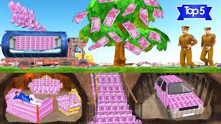 Underground Magical Money Tree House Hindi Stories Collection Police Thief Hindi Kahani Comedy Video [upl. by Iviv]