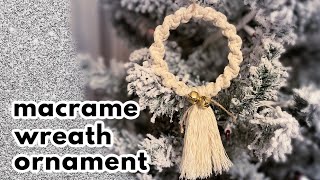 DIY Macrame Christmas Wreath  Easy Christmas Ornament Pattern [upl. by Cadmar]