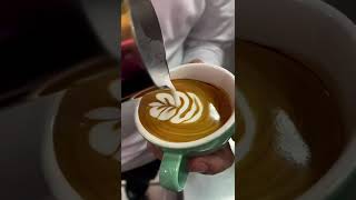 Cappuccino with two arts baristas coffeeart coffee latteartist latteart latte cappuccino [upl. by Gosney]