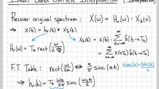 Sampling Signals 1113  Ideal BandLimited Interpolation ie Sinc Interpolation [upl. by Erehc]