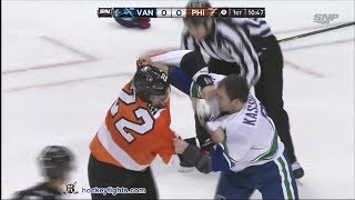 Zack Kassian vs Luke Schenn Oct 15 2013 [upl. by Lisha158]