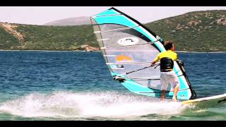 Windsurfing The Laydown Gybe Slalom Gybe [upl. by Ennahgiel]