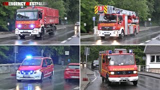 Schweres Unwetter Einsatzfahrten der Feuerwehr Stolberg in der Ortslage Vicht [upl. by Aelc884]