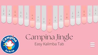 Jingle Campina Ice Cream  Easy Kalimba Tab  Keylimba [upl. by Freedman]