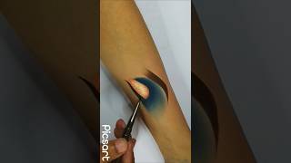 Blue Orange eye makeup on hand short shortvideo eyemakeup [upl. by Adaha]