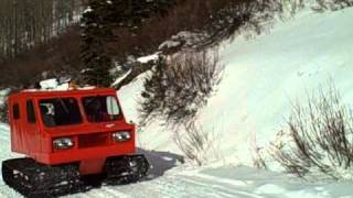 Thiokol Imp Snowcat Passing Cross Country Skier in Alta Utah [upl. by Frazier]