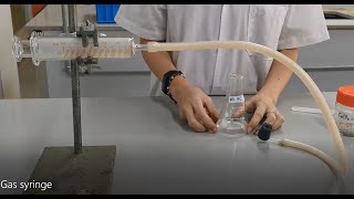 Using a gas syringe for collecting and measuring gas volumes [upl. by Ailongam284]