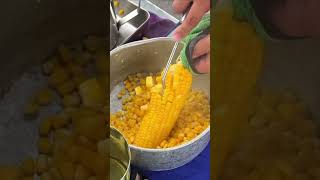 Corn Kernels Extraction Skills 🌽 streetfood malaysianstreetfood foodvlog [upl. by Aissatan]