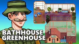 Turning The Bathhouse Roof Into A Greenhouse In Stardew Valley [upl. by Nestor28]