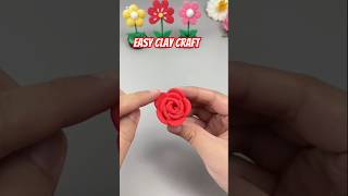 Rose flower made of clay shortvideo diy viralsong craft clayvideos roseflowers viralsong [upl. by Nywled978]