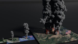 Volcano Eruptions Size Comparison 2021 [upl. by Gnoix]