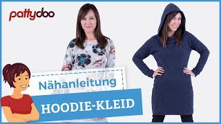 KapuzenSweatkleid mit Raglanärmeln und Leistentaschen nähen  Anleitung amp Schnittmuster [upl. by Sanalda]