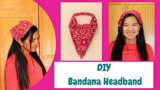 Bandana Headband TutorialDIY Head ScarfEasy Headband Sewing ProjectSimple Bandana Headband [upl. by Bubalo254]