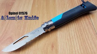 OPINEL OUTDOOR BLUE KNIFE NO 8  STAINLESS FOLDER POCKET COMBO W WHISTLE 01576 [upl. by Eanahc]