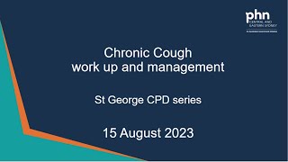 Chronic cough update  15 August 2023 [upl. by Thirzia]