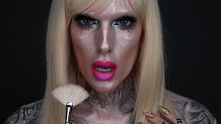 FULL FACE USING ONLY HIGHLIGHTERS Challenge  Jeffree Star [upl. by Gillette882]