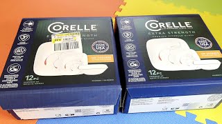 Corelle Extra Strength Premium Vitrelle Glass 12pc Dinnerware Set unboxing [upl. by Ajad]