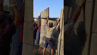 Cement slab fence installation process [upl. by Mort]