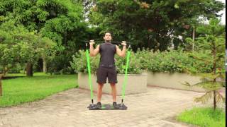 Upper Body Home Workout  Shoulder Press 2 Bands  BodyBoss [upl. by Eanahc]