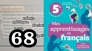 mes apprentissages en français 5 AP page 68 production de lécrit compléter un texte lacunaire [upl. by Peppel]