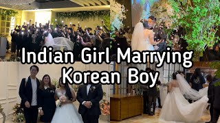 Indian girl marrying Korean Boy  Marriage Vlog  full wedding in Korea [upl. by Aisnetroh987]