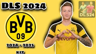 DLS 2024 CUSTOM KIT INPUT  DREAM LEAGUE SOCCER 2024  DLS 2024 BORUSSIA DORTMUND BVB KIT 😎 [upl. by Nennarb302]