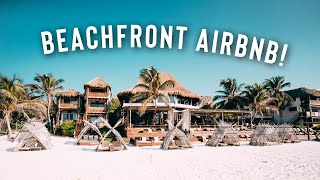 Tiny Beachfront AIRBNB in TULUM  Amansala HotelAirbnb Full Room Tour [upl. by Zandra438]