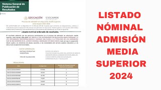 ADMISIÓN DOCENTE MEDIA SUPERIOR LISTADO NOMINAL 2024 [upl. by Marylin719]