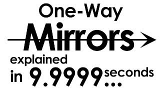 OneWay Mirrors explained in ten seconds [upl. by Kunz]