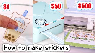 How I make STICKERS 1 vs 500  sticker printer print and cut CRICUT MAKER tutorial and more [upl. by Toile726]