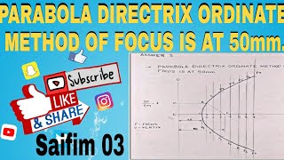 PARABOLA DIRECTRIX ORDINATE METHOD OF FOCUS IS AT 50mm IN HINDI Saifim 03 Saifim03 [upl. by Bonucci]