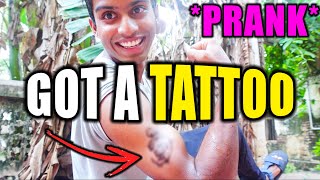 TATTOO PRANK ON BROTHER 😱 😂 FUNNYYY  VelBros Tamil [upl. by Aivatahs]