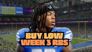 Steal Jahmyr Gibbs 6 MustBuy Low RBs for Week 3 Fantasy Football [upl. by Hertzog267]