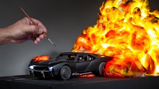 The Batmobile Explodes Through A Massive Ball Of Flame  thebatman  scalemodel  3dprinting [upl. by Carman]