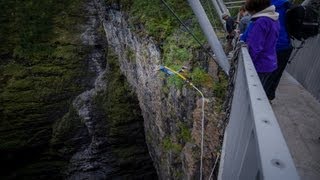 Bungee jump KåfjordNorway 153 m gopro hero3 [upl. by Auria]