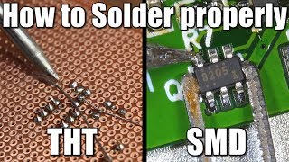 How to Solder properly  Throughhole THT amp Surfacemount SMD [upl. by Rakel289]