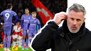 quotIm highly amazedquot Jamie Carragher was stunned by Jurgen Klopps halftime decisions against Arsenal [upl. by Ezra]