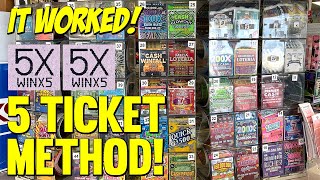 5 TICKET METHOD WORKED  Lottery Scratch Off Tips [upl. by Einot]