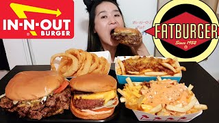 INNOUT amp FATBURGER MUKBANG XXL Cheeseburger DoubleDouble Chili Cheese Fries Animal Fries Asmr [upl. by Alpheus505]