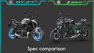 2025 YAMAHA MT07 VS KAWASAKI Z 650  Comparison  Mileage  Top Speed  Price  BikeInformer [upl. by Hamal]