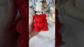 Rose Bear Candle 🕯️🌹🐻 candle rose bear diy crafts fyp valentinesday candlemaking viral [upl. by Besse]