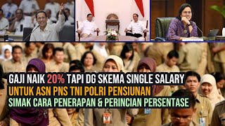 GAJI PNS NAIK 20 DG SKEMA SINGLE SALARY  PULUHAN JUTA PERBULAN DITERIMA ASN TNI POLRI PENSIUNAN [upl. by Kendrick291]