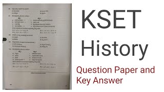 KSET  History Question Paper with Answers [upl. by Refotsirc]