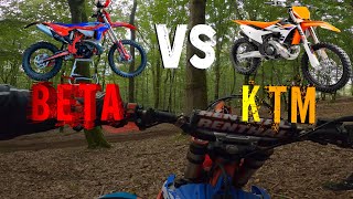 BETA 250 Racing 2023 vs KTM 250 SX 2024 Laquelle est la plus rapide au chrono  2stroke KTM BETA [upl. by Doroteya64]