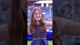 Best US National anthem performance by 10year old Isabella Velasquez for miamidolphins anthem [upl. by Garvey]