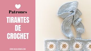 Cómo tejer TIRANTES con volantes a CROCHET muy fáciles  Tejer en Español [upl. by Enninaej514]